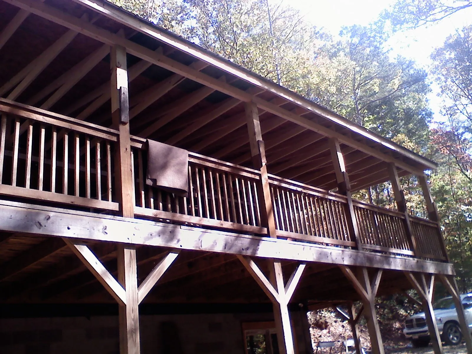 Timber framing under a new elevated porch and deck — Roof Leak Repair in Stockport by Roofing Brothers